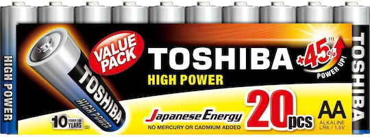 Toshiba High Power Αλκαλικές Μπαταρίες AA 1.5V 20τμχ