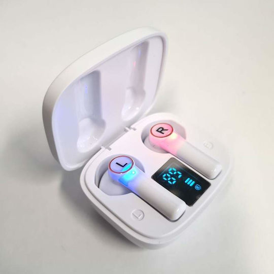 In ear Bluetooth хендсфри Слушалки с Кутийка за Зареждане Бял