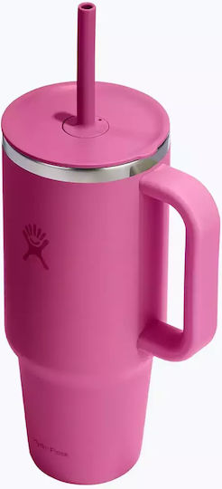 Hydro Flask Travel Tumbler Handled Tumbler Thermos Stainless Steel 1.18lt Reef with Straw and Handle