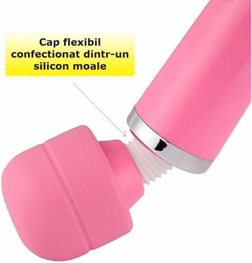 Vibrator cu Cap Flexibil Stimulare Clitoridiană Siks Vârf din Silicon Moale 10 Moduri de Vibrație Masaj Impermeabil Dimensiuni 32 X 6 Cm Roz Alb