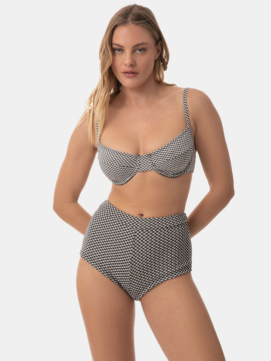 Bikinihosen Boxer Hohe Taille Graue