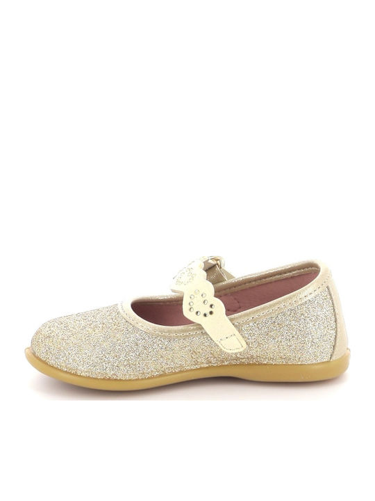 Kids Ballerinas with Adjustable Metal Clasp Gold