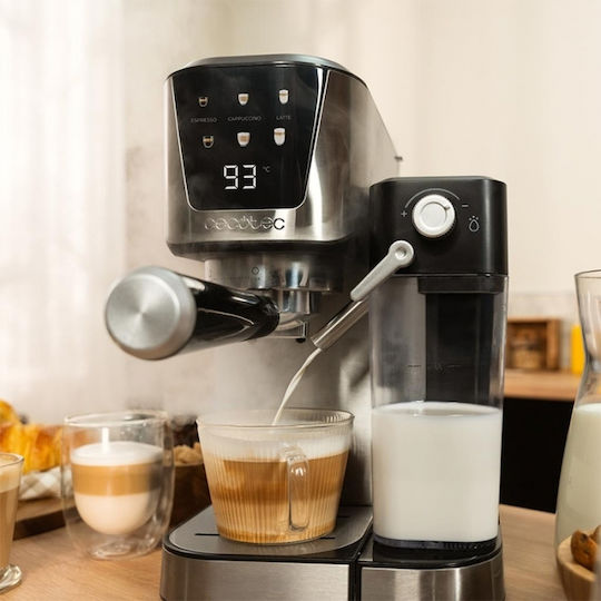 Cecotec Power Espresso 20 Cream Μηχανή Espresso 1350W Πίεσης 20bar για Cappuccino Ασημί
