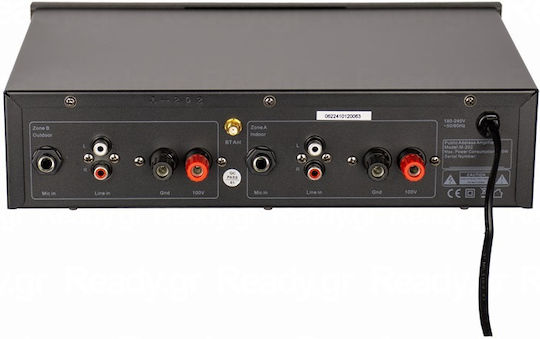 REACT M-202 Ολοκληρωμένος Ενισχυτής PA με 2 Ζώνες 50W/100V και Σύνδεση USB
