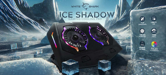 White Shark Cooling Pad for Laptop up to 17.3" with 2 Fans and Lighting (GCP-10)