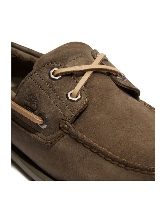 Classic Boat 2-eye Men's Leather Moccasins Brown