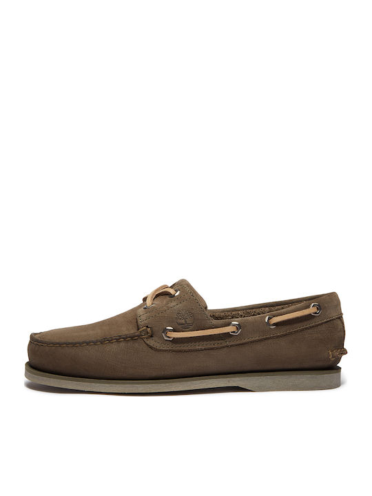 Classic Boat 2-eye Men's Leather Moccasins Brown