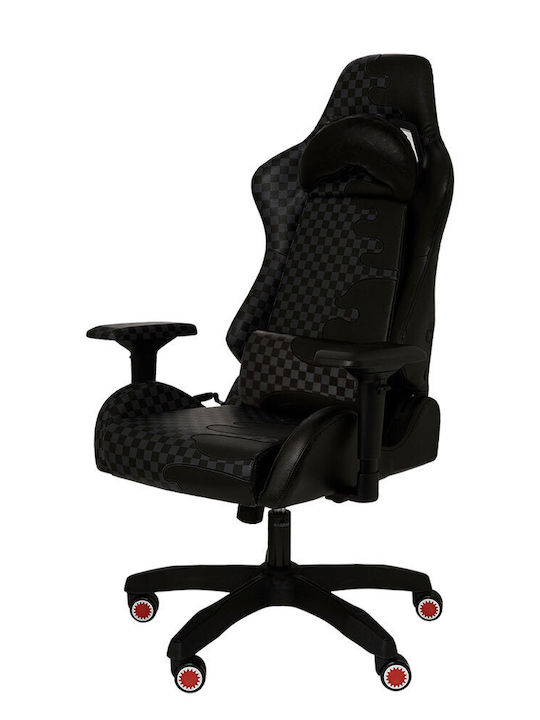 Sprayground Unfinished Shark Artificial Leather Gaming Chair with Adjustable Arms Black