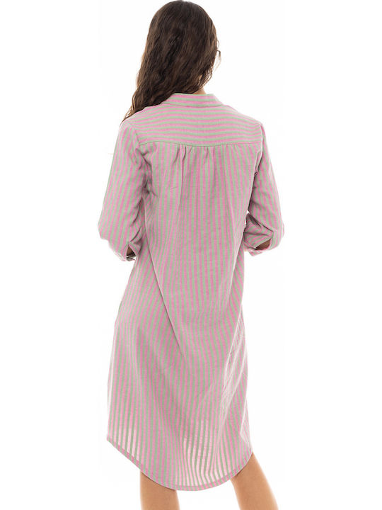 Pink Label Γυναικείο Καφτάνι Παραλίας Pink, Green