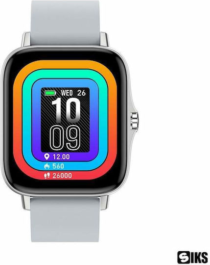 Smartwatch με Παλμογράφο (Ασημί)