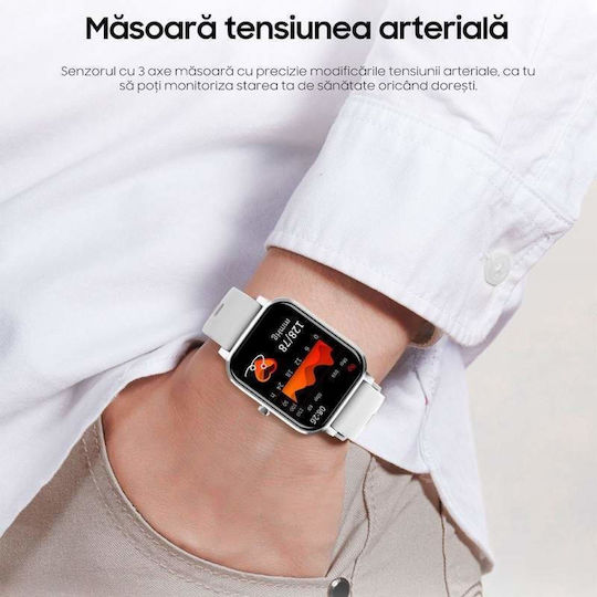 Smartwatch με Παλμογράφο (Ασημί)