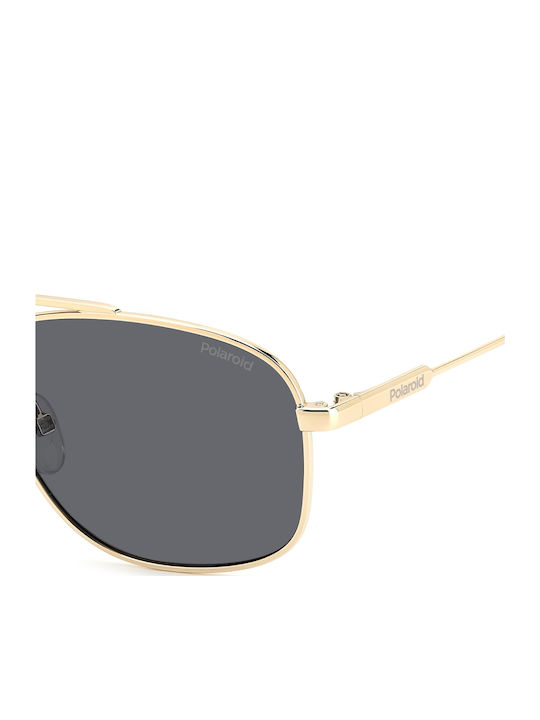 Polaroid Men's Sunglasses with Gold Metal Frame and Gray Polarized Lens PLD6235/S/X 2F7/M9