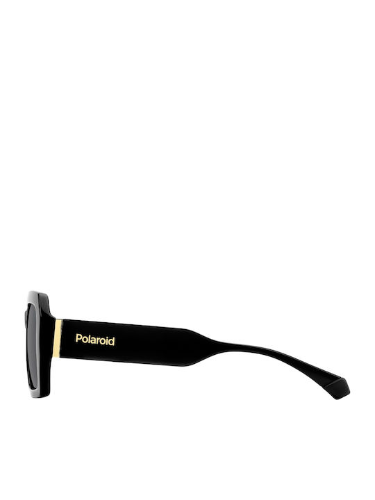 Polaroid Unisex Sunglasses With Black Horn-Rimmed Frame And Grey Lens pld6223/s/x 807/M9