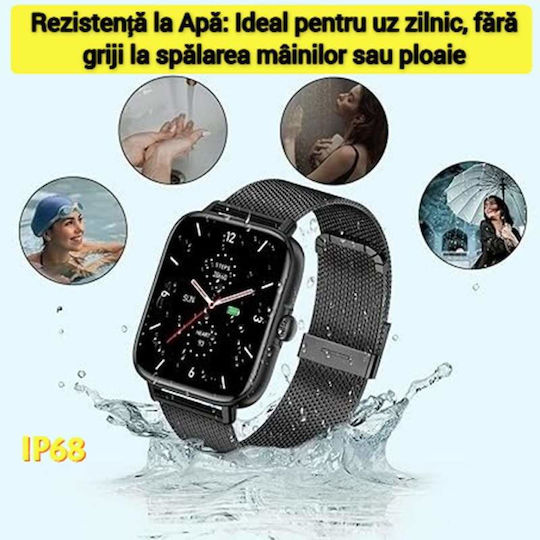 Smartwatch με Παλμογράφο (Μαύρο)