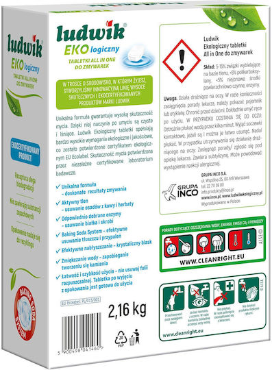 Ludwik All In One Eco Capsule pentru Mașina de Spălat Vase Ecologic