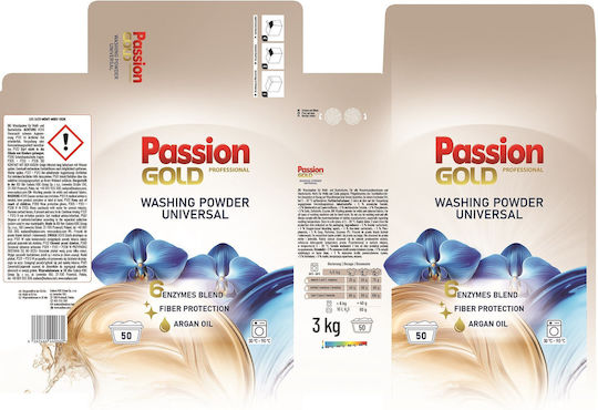 Passion Gold Επαγγελματικό Απορρυπαντικό Ρούχων σε Σκόνη 3kg (60 Μεζούρες)