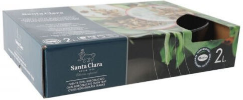 Santa Clara Oval Vas de Gătit Rezistent la Căldură Sticlă cu Capac 2000ml 1buc