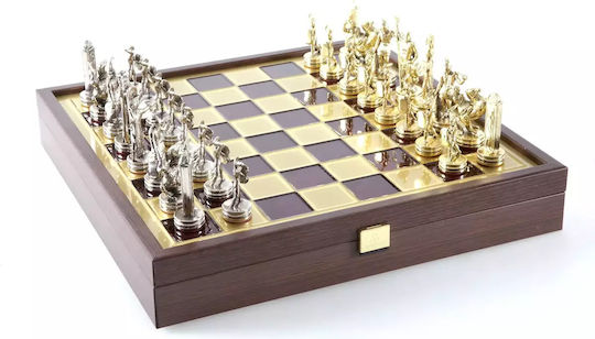 AristonLab Greek Mythology Discobolus Handmade Chess Metal with Pawns 33.6x33.6cm