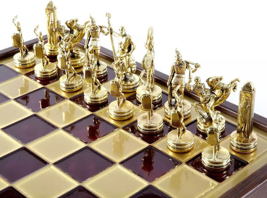 AristonLab Greek Mythology Discobolus Handmade Chess Metal with Pawns 33.6x33.6cm