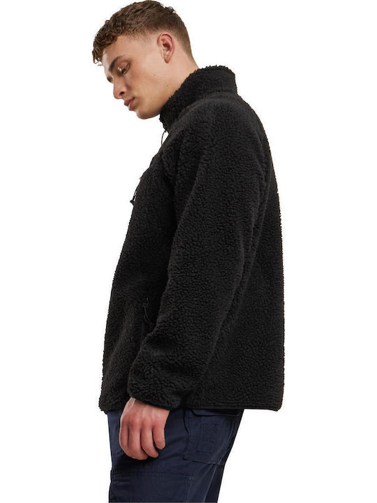 Cardigan Fleece pentru Bărbați Neagră