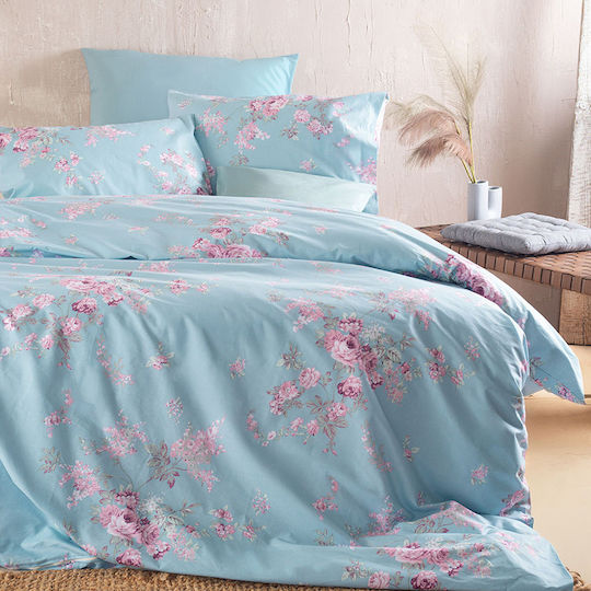Rythmos Springtime Kissenbezug-Set mit Umschlagumschlag Blue 50x70cm.
