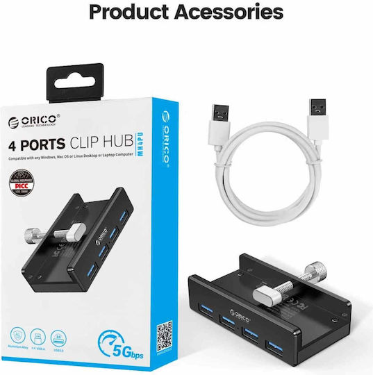 Orico MH4PU Hub 4 Θυρών USB 3.0 με σύνδεση USB-A