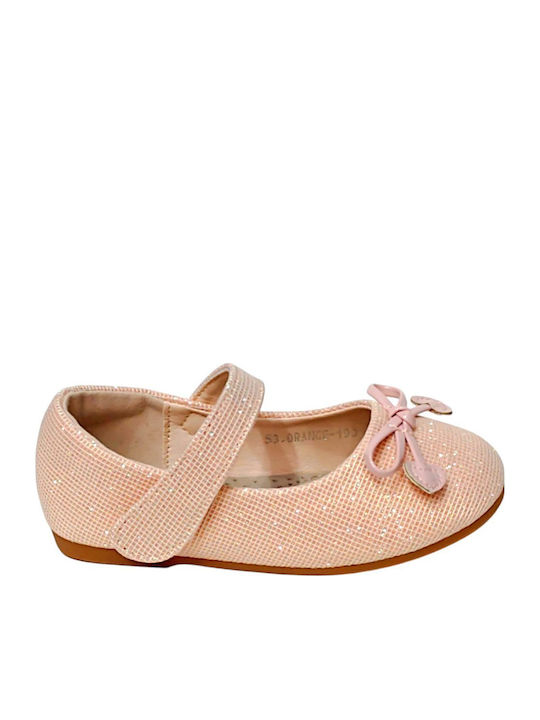Kids Ballerinas with Hoop & Loop Closure Pink