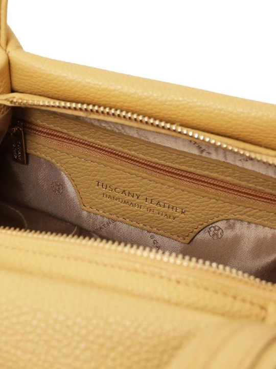 Nora Leather Women's Bag Shopper Shoulder Pastel yellow