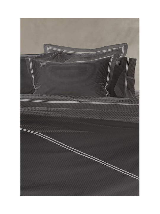 Guy Laroche Nice Σετ Μαξιλαροθήκες Oxford Anthracite/silver 52x72εκ.