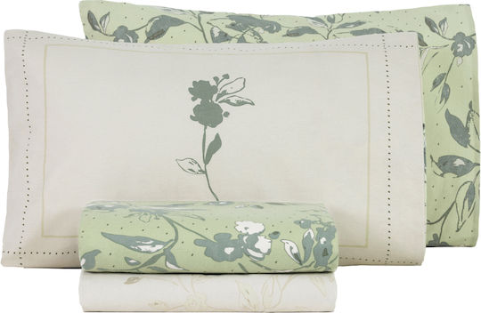 Nima Bernice Kissenbezug-Set Flanell mit Umschlagumschlag Grüne 50x70cm.