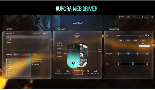 Lamzu Maya X 8K Ασύρματο Gaming Ποντίκι 30000 DPI Μπλε