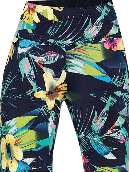 Damen Stoff Hose Blumen
