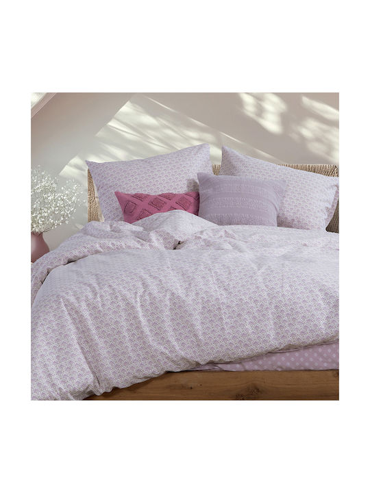 Nef-Nef Homeware Keylan Pillowcase with Envelope Cover Mauve 52x72cm.