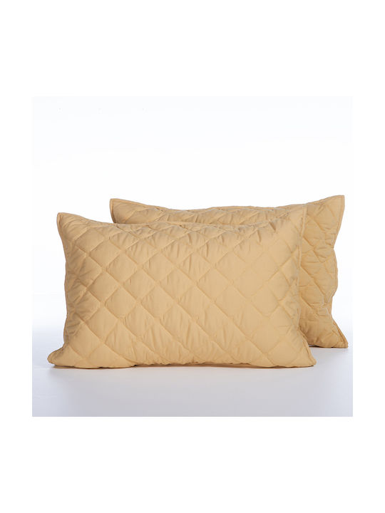 Nef-Nef Homeware Olga Σετ Μαξιλαροθήκες με Φάσα Honey 52x72εκ.
