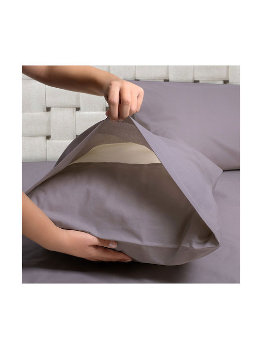 Bed&Bath Cotton Fresh Σετ Μαξιλαροθήκες Grey Ridge 52x78εκ.