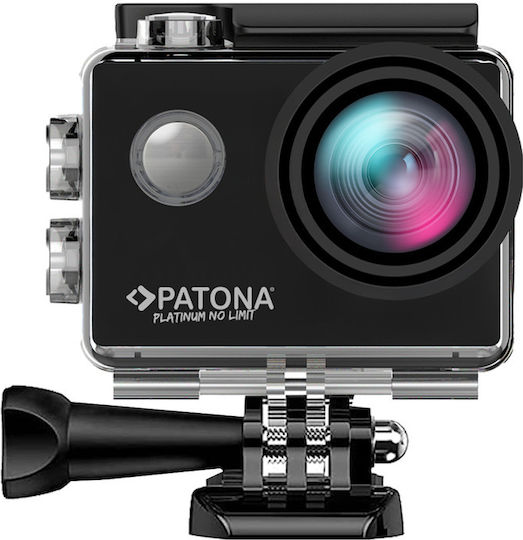 Patona Life SL4 3K Action Camera 4K Ultra HD Underwater (with Case) with Screen 2" and Wi-Fi Black