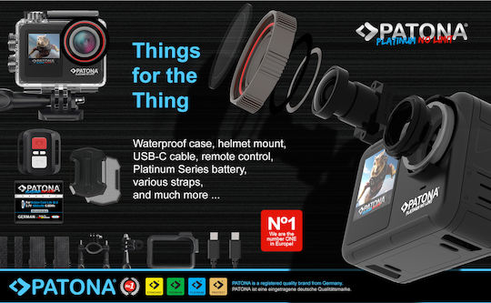 Patona Life SL5 6K Action Camera 6K Υποβρύχια με Οθόνη 2.35" και Wi-Fi Μαύρη