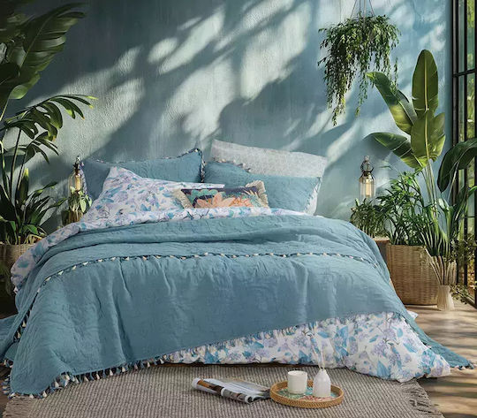 Nef-Nef Homeware Feraggio Σετ Μαξιλαροθήκες με Φάσα Petrol 52x72εκ.