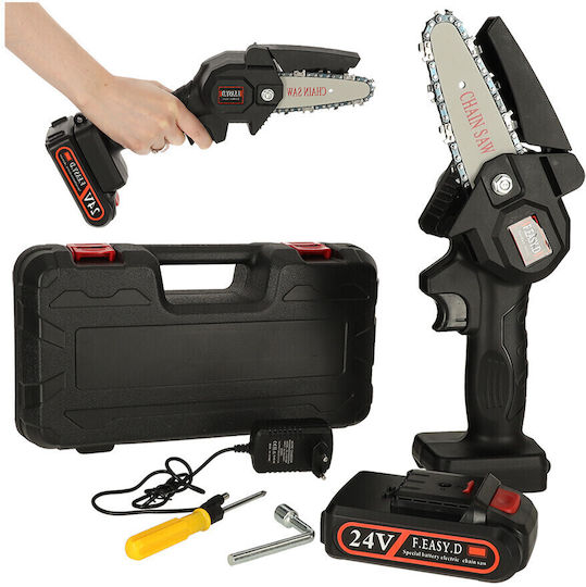 Akku-Kettensäge 24V mit Schiene 33cm
