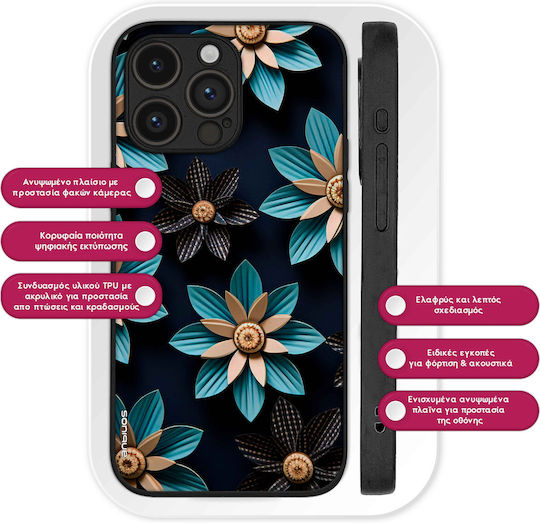 Sonique 3D Flower Series Case for Motorola Moto G54 5G Moto G54 5G Power Light Blue