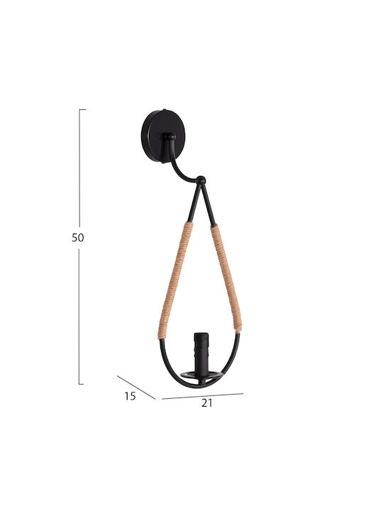 HomeMarkt Droplet Leuchte Wand Schwarz 21x38.5cm