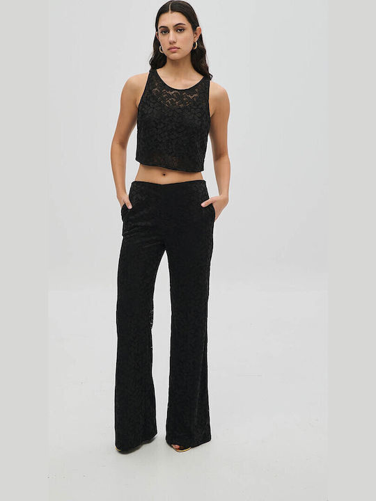 Women's Crop Top Sleeveless Black