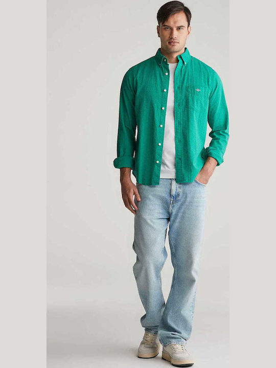 Long-sleeved Cotton Shirt Green