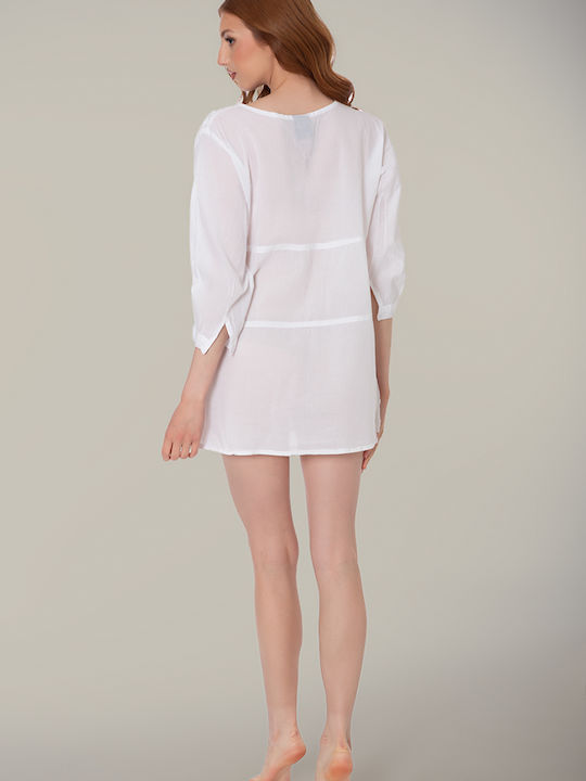 Damen Kaftan Strand White