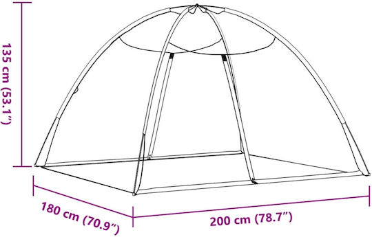 Mongolia Mosquito Net Doors 200 Mesh Black 200x180x135 cm
