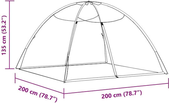 Mongolia Mosquito Net Doors 200 Mesh Black 200x200x135 cm