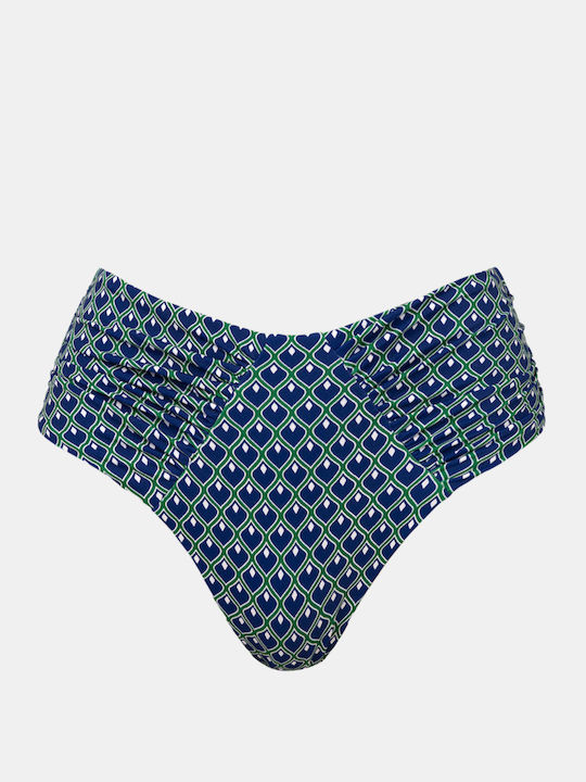 Bikini Slip Talie Înaltă Albastru