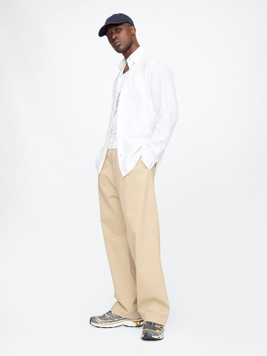 Long-sleeved Linen Shirt Optic White
