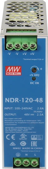 Mean Well DIN Rail Power Supply 2.5A/48V/120W