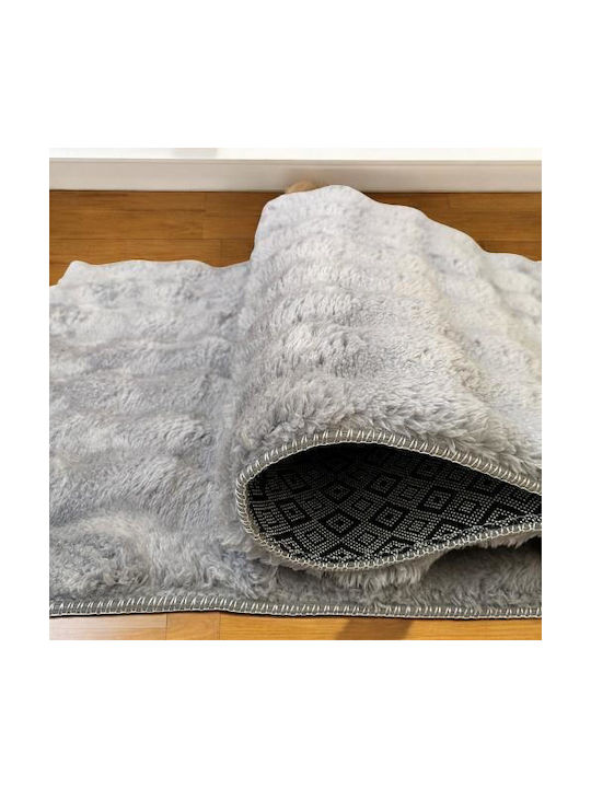 Linea Home Bubble Rabit Anti-slip Rug Rectangular Silver